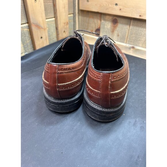 Executive Imperial Long Wing Tip Oxford Shoes Brown Leather US 12 D Mens Classic - Picture 5 of 13